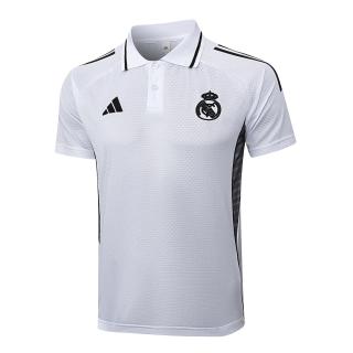 POLO Real Madrid camisetas 2025/26-White with black logo